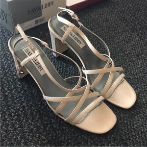 Sam & Libby Beige Strappy Heels